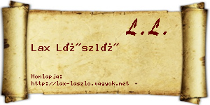 Lax László névjegykártya