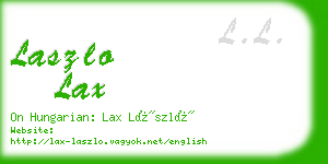 laszlo lax business card